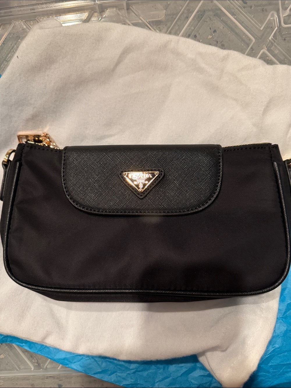 Inspired Collection Black Nylon Mini Shoulder Bag